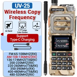 Baofeng UV-25 Air Band Walkie Talkie Long Range UHF VHF Wireless Copy Frequency 999CH NOAA Type-C Charger AM Ham Two Way Radio