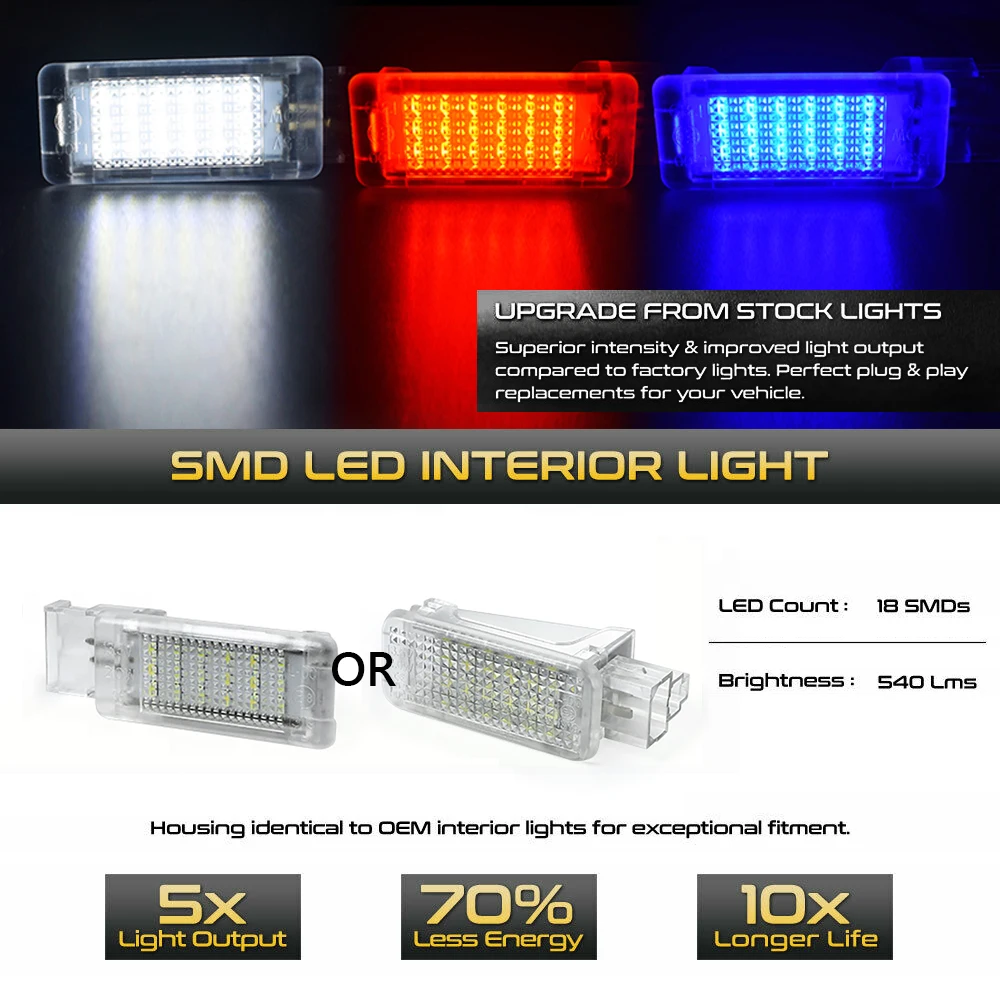 2Pcs LED Footwell Under Courtesy Light Luggage Glove box Lamps For Porsche 911 997 Carrera Turbo Cayenne Boxster 987 Cayman 981 - Image 3