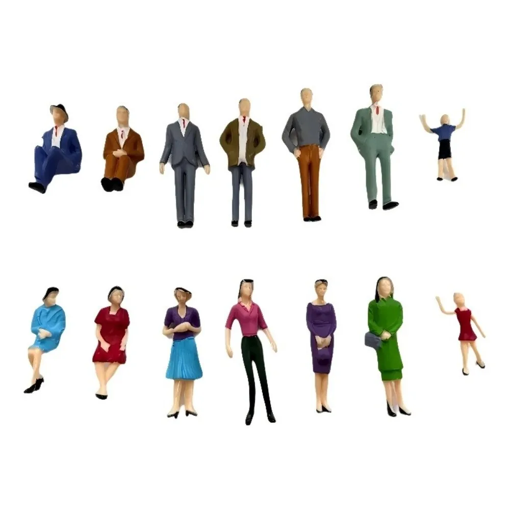 10pcs 1:25 1:30 1:50 1:75 1:87 Scale Sand Table Model Figurines ABS Crafted Mixed Color Hand-Painted Figurines Standing People