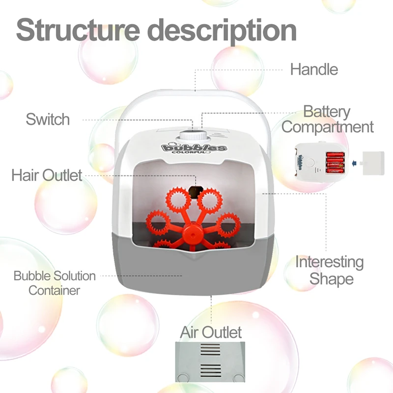 Astronaut Bubble Machine para crianças, Bubble Gun, lançador de foguetes, soprador de bolhas para crianças, saboneteira, brinquedos de verão
