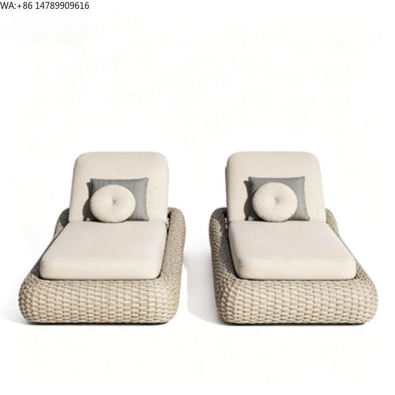 

Роскошный уличный шезлонг с подушкой - устойчивый к погодным условиям, из ткани Teslin, для отелей и садов