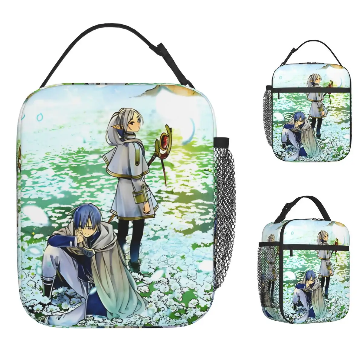 Sousou No Frieren Having Fun Сумка для обеда для женщин Ланч-бокс с принтом Kawaii Школьная сумка-холодильник Портативная оксфордская термосумка-тоут