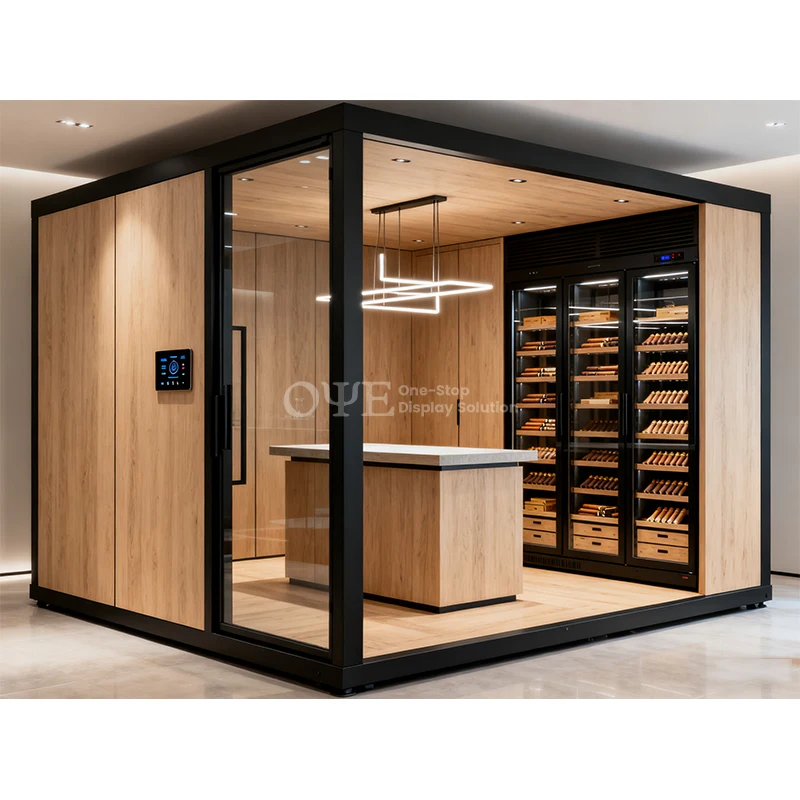 custom.Customized Smoke Shop Wood Display Display Stand Cigar Display Cabinet Cigar Room Furniture