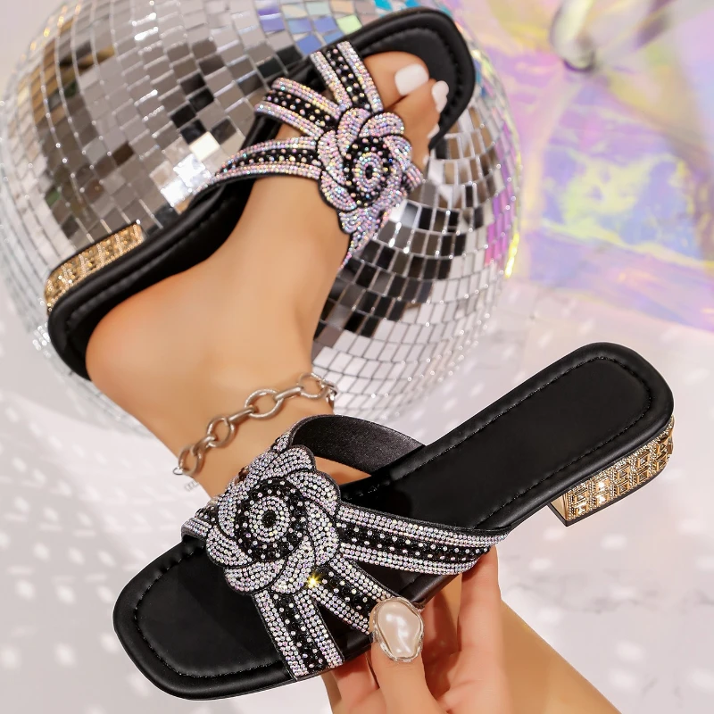 

Женские сандалии на высоком каблуке, сексуальные шлепанцы, летние модные сандалии с узким ремешком для вечеринок, дизайнерская обувь класса люкс больших размеров для женщин