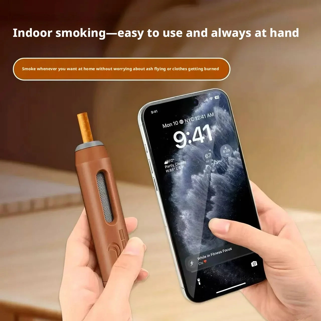 Portable Pocket Ashtray for Car Home Use Cigarette Ash Holder Fit Thick Medium Thin Cigarettes Proof Mini Travel Ashtray Outdoor