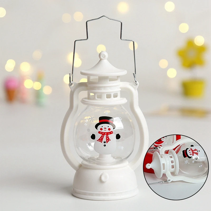 Fairy Lights Santa Claus Snowman Elk Lantern Light Christmas Vintage LED Lantern Home Christmas Tree Ornament Christmas Lamp