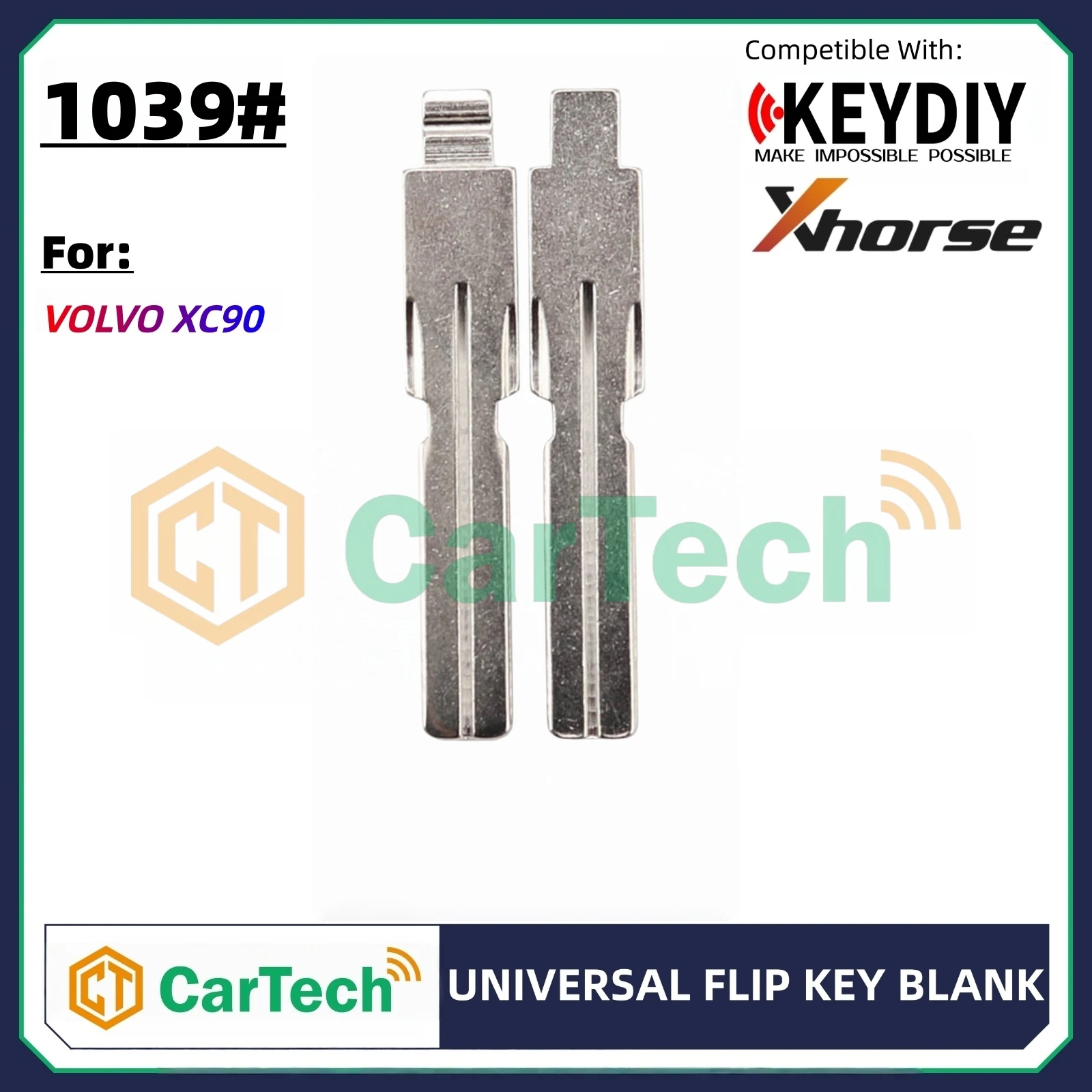 Cartech 1039# Uncut Flip Blank Key Blade for KEYDIY KD XHORSE VVDI Universal Remote Fit VOLVO XC90