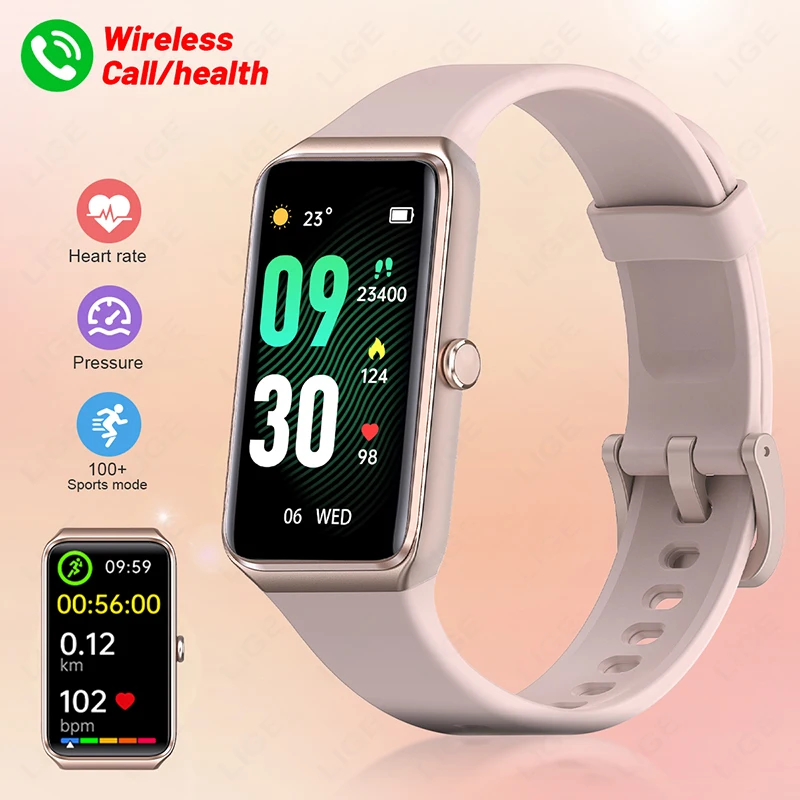 LIGE 1.47” HD Smart Watch Women's Sports Fitness Bracelet Th