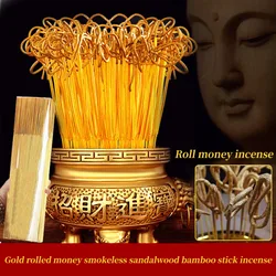 [Money Rolling Incense] Household Bamboo Incense Sticks Sandalwood Buddhist Incense Bamboo stick