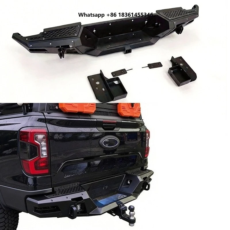 For  Ranger 2012-2021 With Led Lights Shackle Auto Body System for Ranger Steel Bumper Car Rear Bumper
