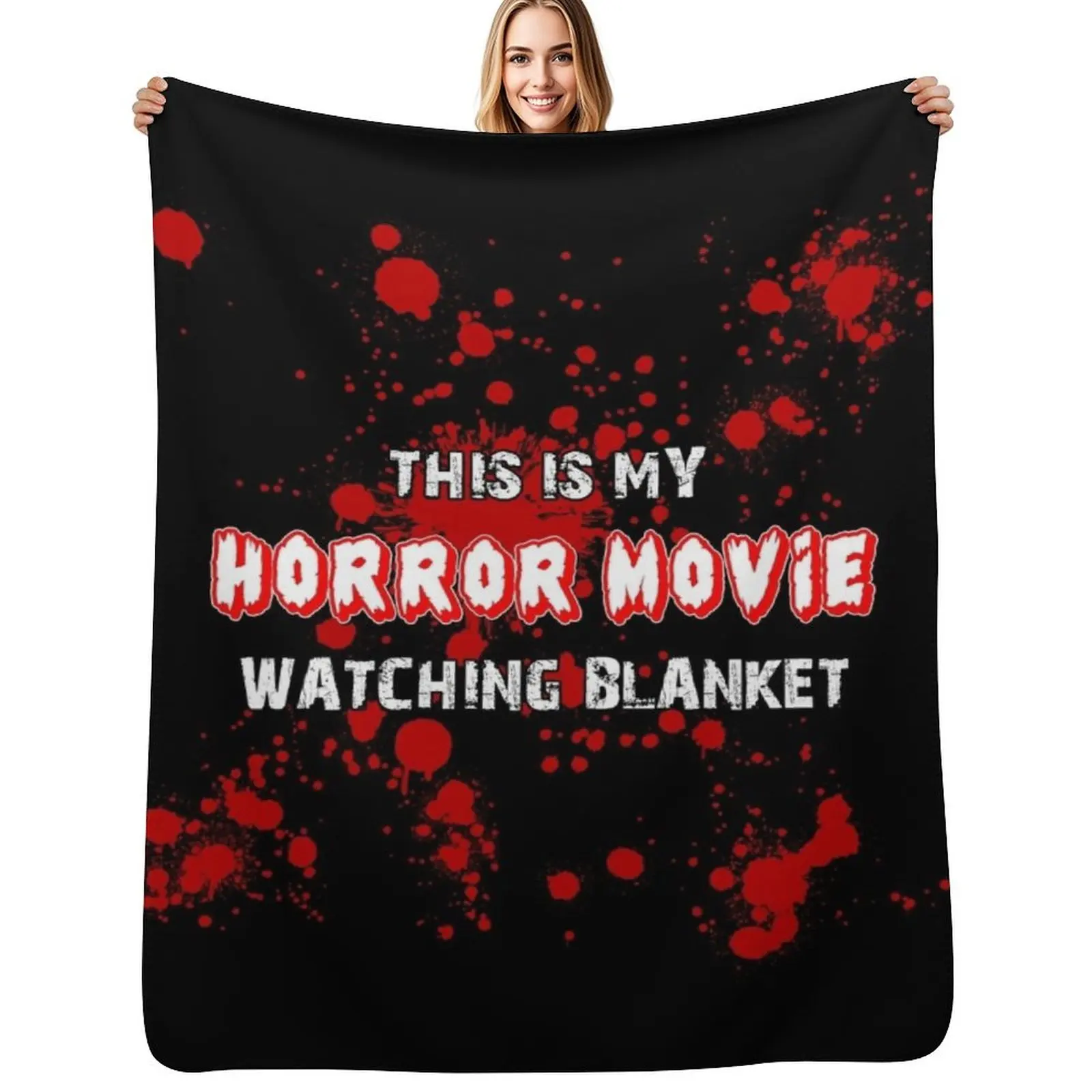 

This is my HORROR MOVIE watching... Throw Blanket Warm Napping Blanket for Office Couch Bed