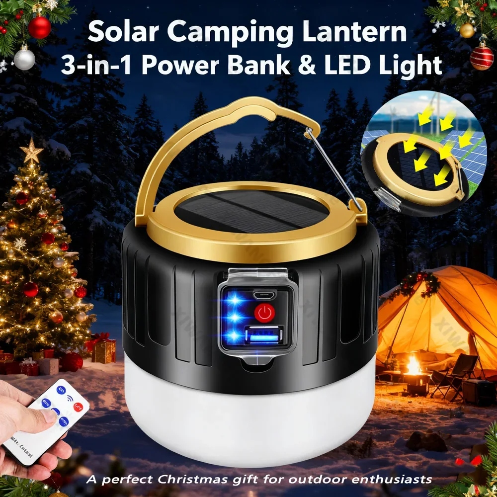 

Универсальный солнечный фонарь для кемпинга с аккумулятором и пультом дистанционного управления | Идея рождественского подарка дляurers на открытом воздухе | Аварийный светодиодный рабочий фонарь