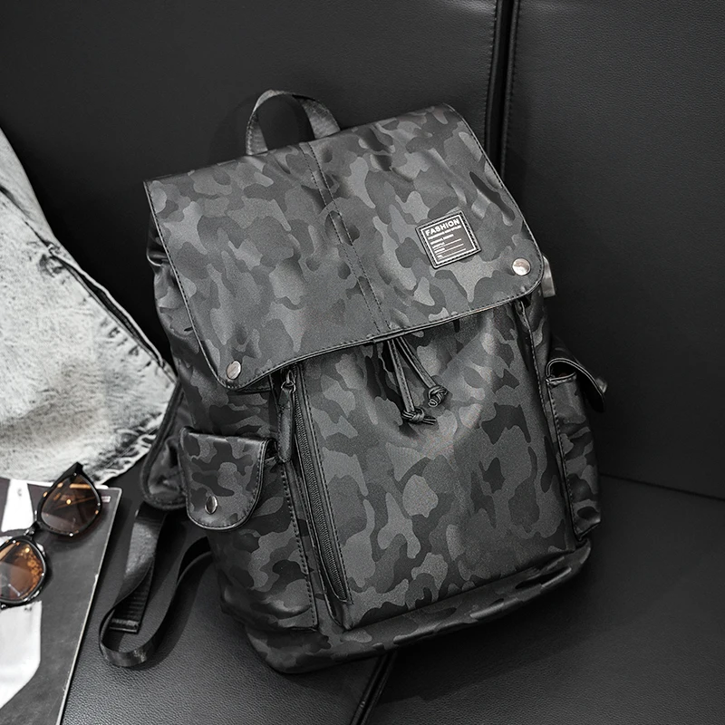 Mochila de camuflagem para homens, mochila de estudante, mochila ao ar livre impermeável, mochila de viagem para laptop