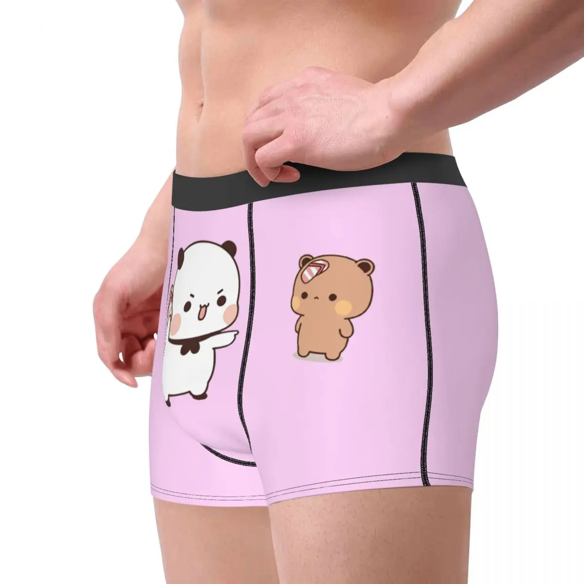 Funny Boxer Cute Dudu Is Throwing Flip-flops Shorts Panties Men Underwear Panda Bear Polyester Underpants for Homme Plus Size