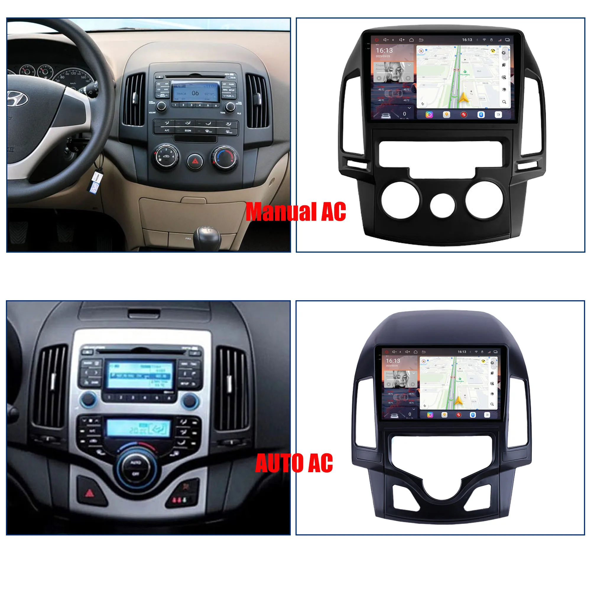 Redpower Android 850 Pro Max Multimedia Player with Crystal Sound, CarPlay Bluetooth Car Radio for Hyundai i30 AUTO AC 2008-2011