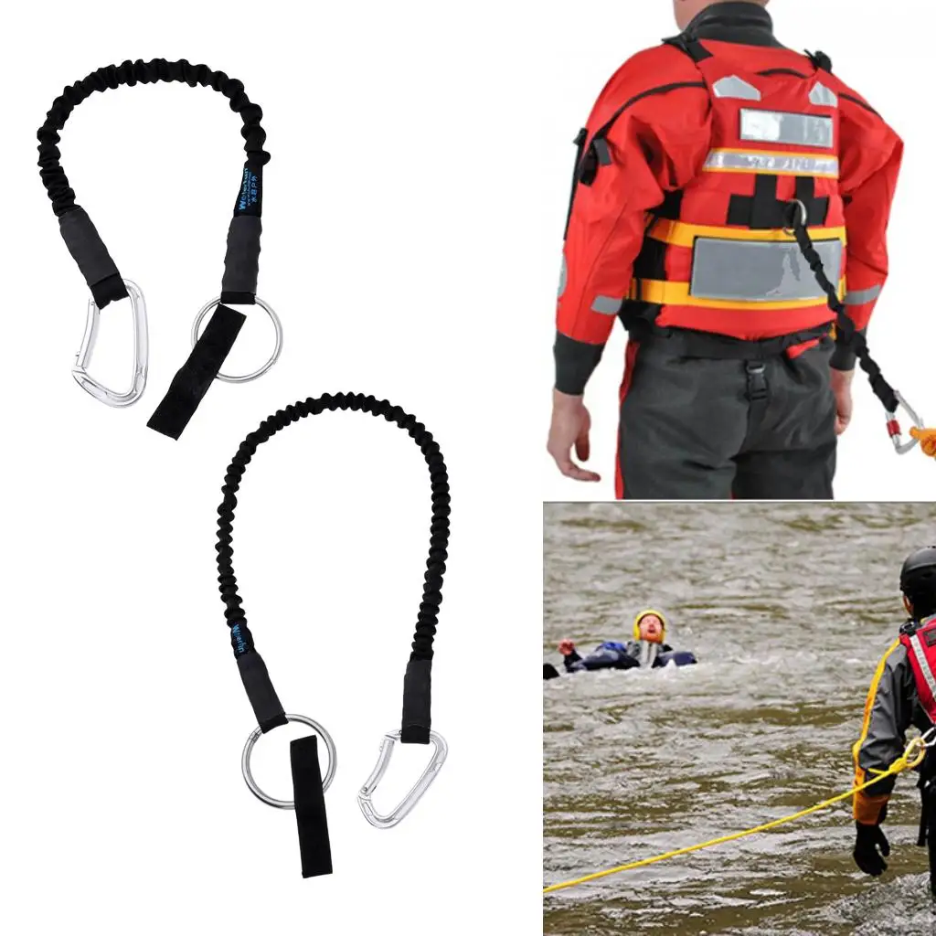 Heavy Duty Safety Lanyard Shock Absorbing Rope Double Snap Hook Webbing Carabineer for Construction Climbing