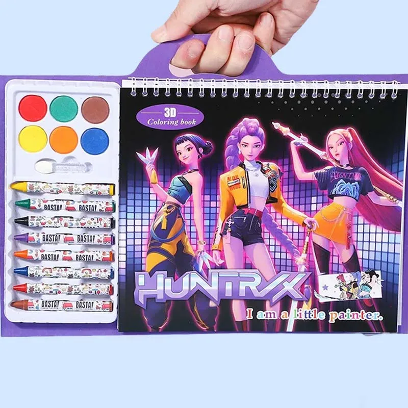 Kpop شيطان الصيادين التلوين والنشاط كتاب أنيمي الكرتون خط الفن للأطفال تتبع صفحات الرسم هدية مثالية للأطفال #3