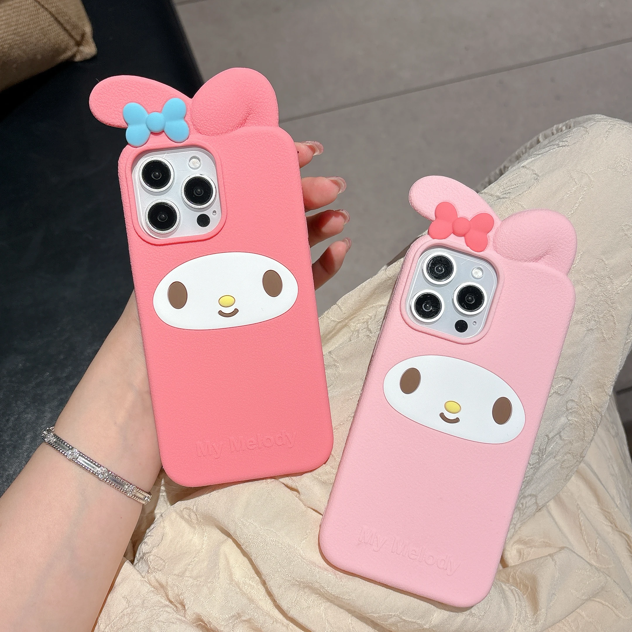

Girls' Favorite Comfortable Plush Silicone Gel Sanrio For Kawaii Melody Practical For iPhone16 12 13 14 15Pro Max Anti Drop Case