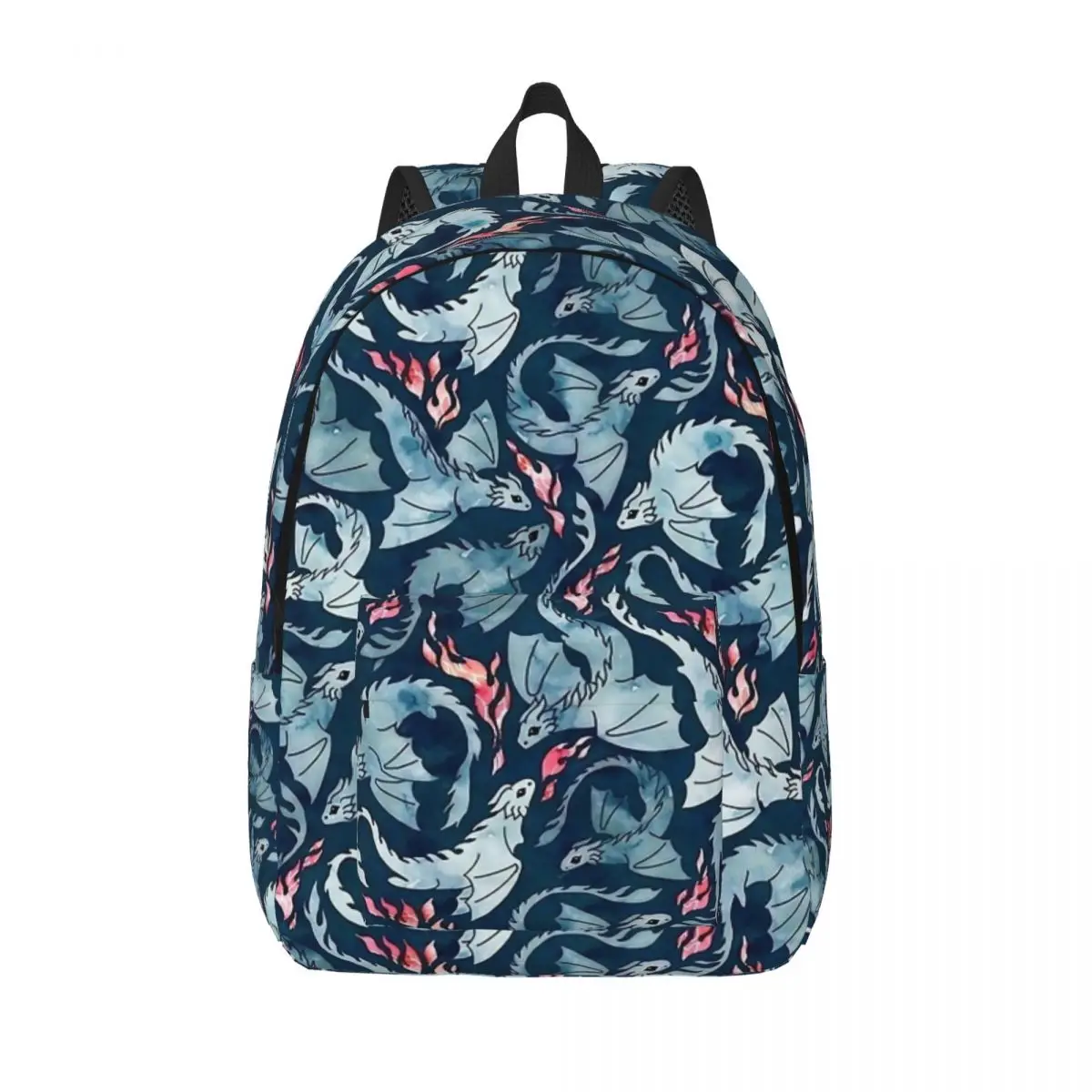 Dragon Fire Fantasy Navy Blue Backpack for Kindergarten Primary School Student Cool Bookbag Boy Girl Kids Daypack Lightweight