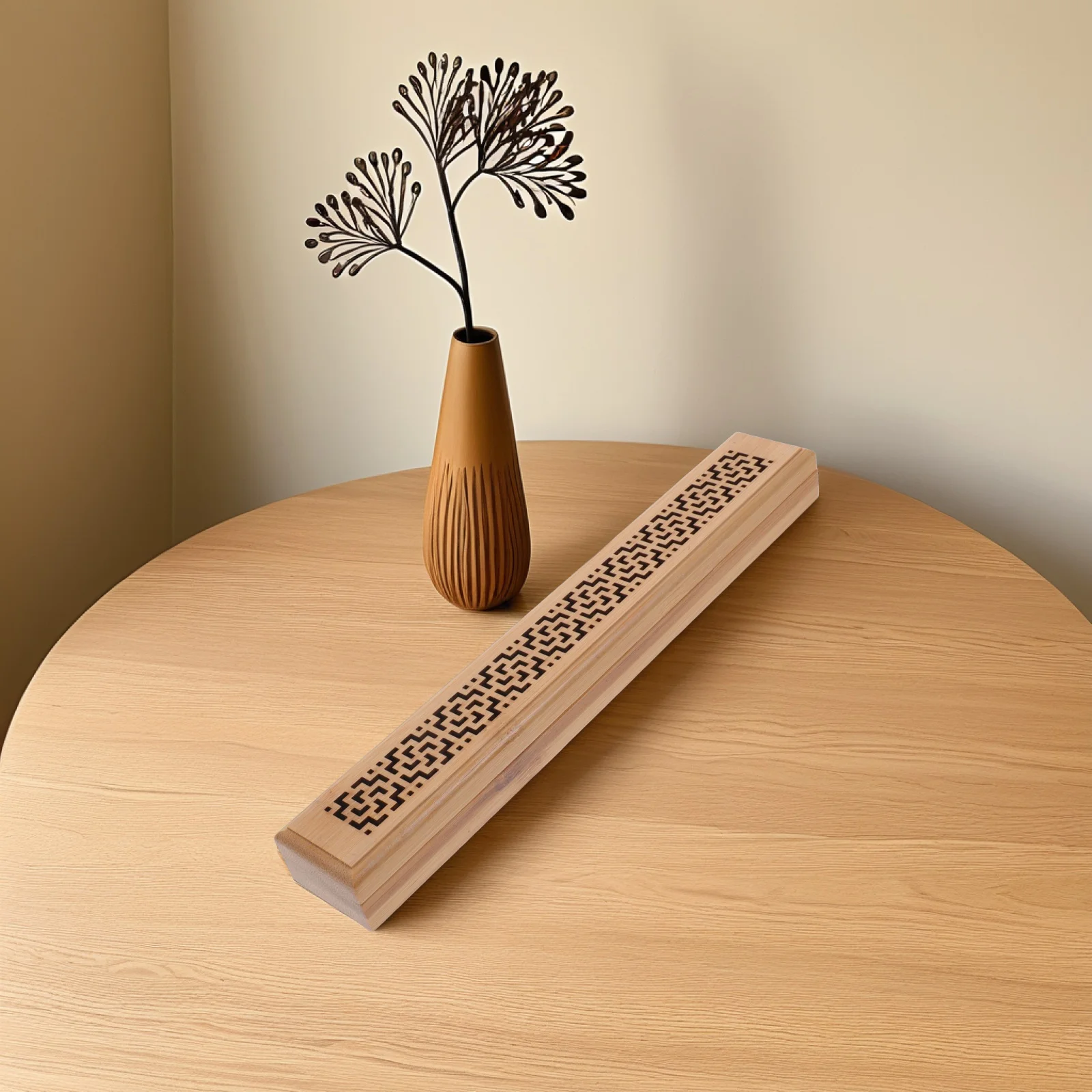 

Bamboo Incense Burner Stick Holder Home Decor Aromatherapy Censer nament Wooden Design Meditation Aid