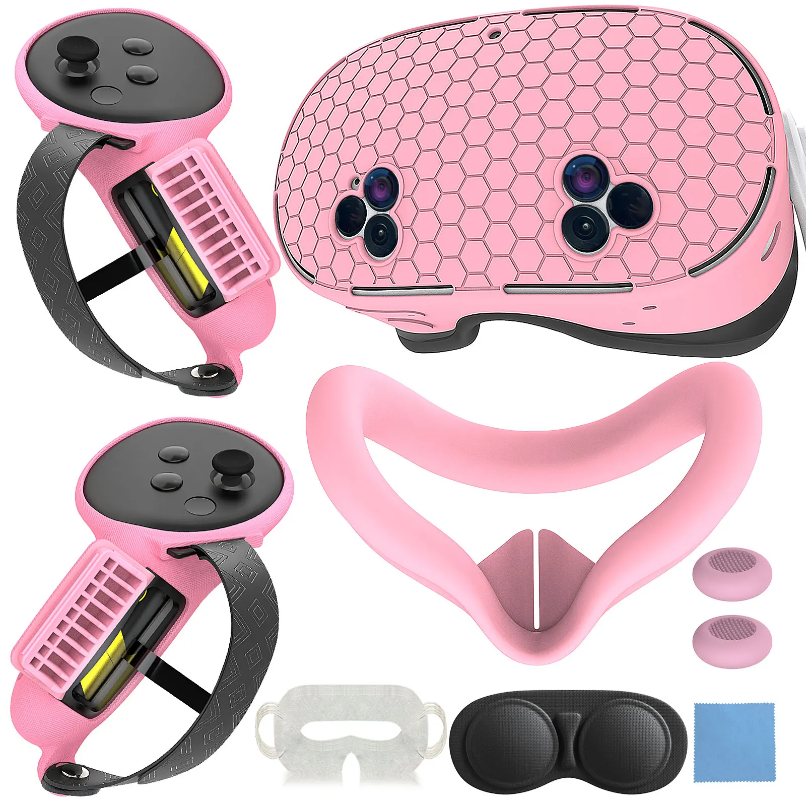 

MTomatoVR for Meta Quest3s 7 in 1 Silicone Cover Set Compatible with Meta Quest 3S, VR Accessories for Oculus/Meta Quest 3S Skin