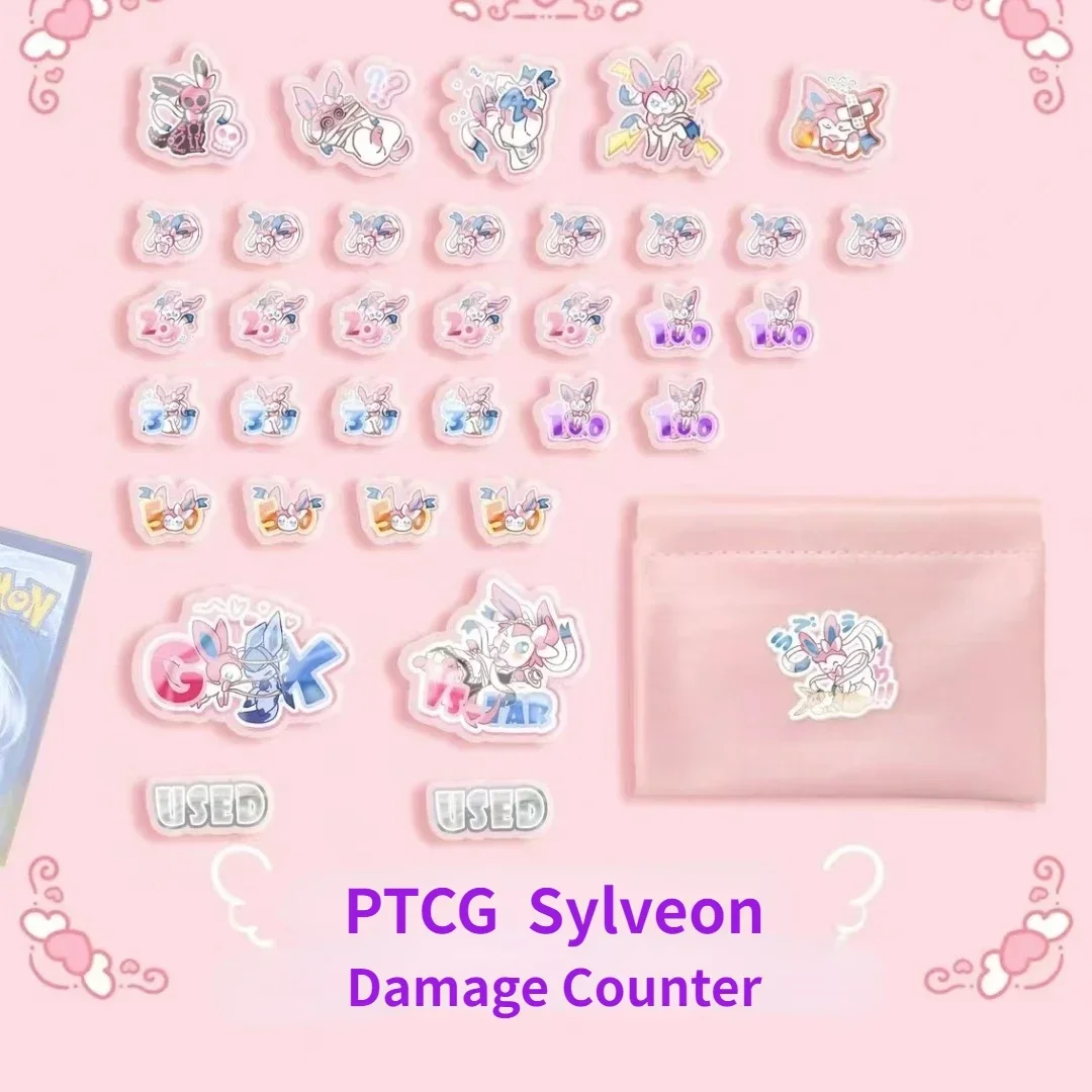 PTCG Pokemon Damage Indicator Match Scoring Damage Counter  Sylveon Used Board GX Vstar Borad Role-playing Game No. 49