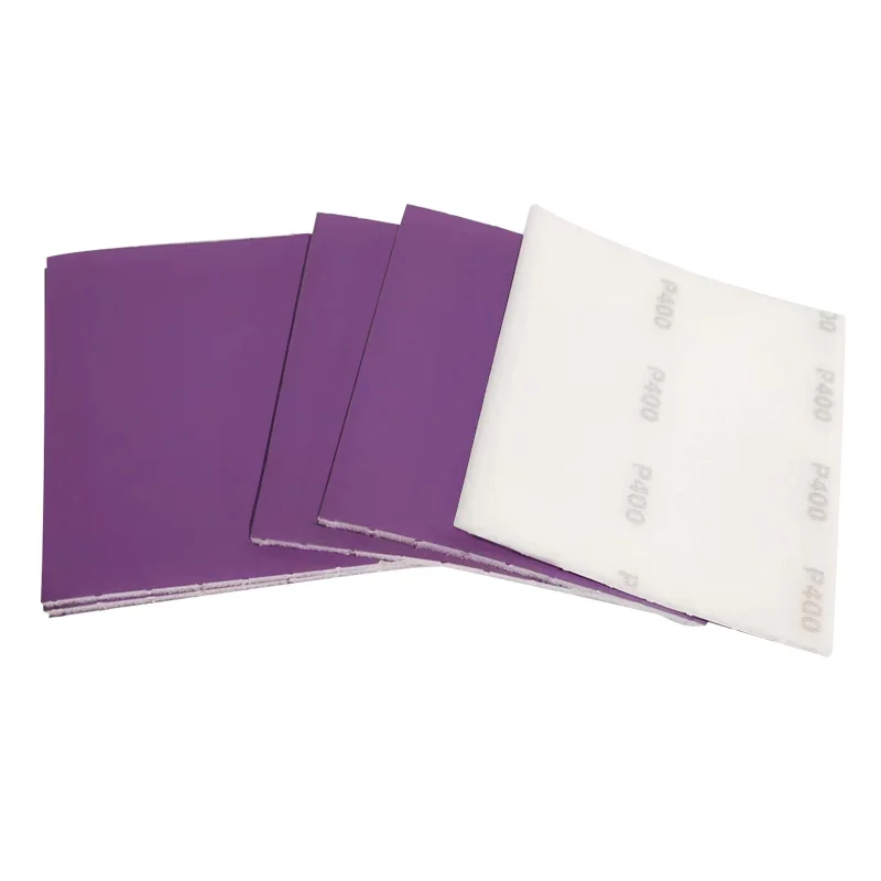 115*125mm Purple Hand Tear Sponge Sandpaper Roll, Car Paint Polishing Abrasive Paper for Plastic Parts Hardware Surface Beauty G