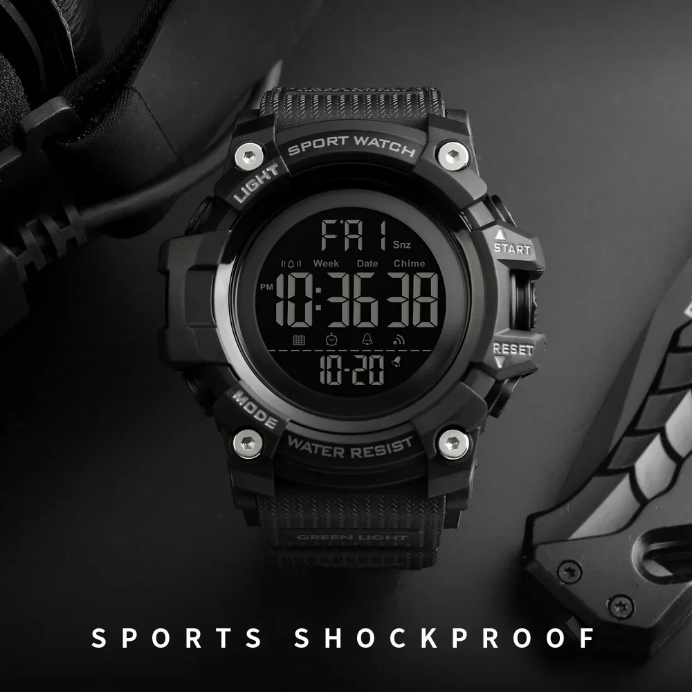 SKMEI 1384 Waterproof Sport Electronic Watch for Men Military Digital Mens Wristwatches Shockproof Clock 1358 Reloj Masculino