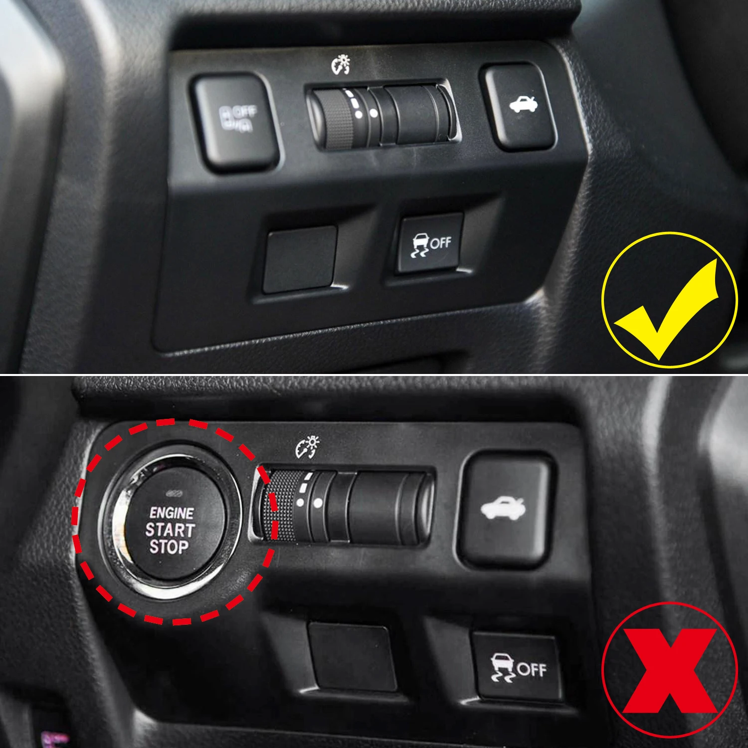 Car Accessories for Subaru WRX STi 2014-2020 ABS Carbon Fiber Printed Interior Head Light Switch Adjust Cover Trim 1pcs view 2