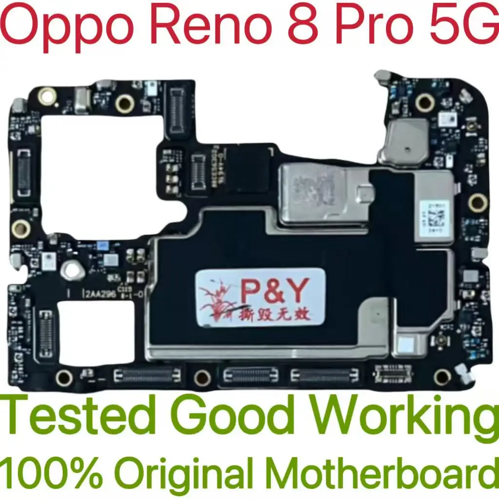 Global Version Original Unlocked Motherboard for Oppo Reno 8 Pro 5G Tested Circuit Plate Main Logic Board for Oppo Reno 8 Pro 5G