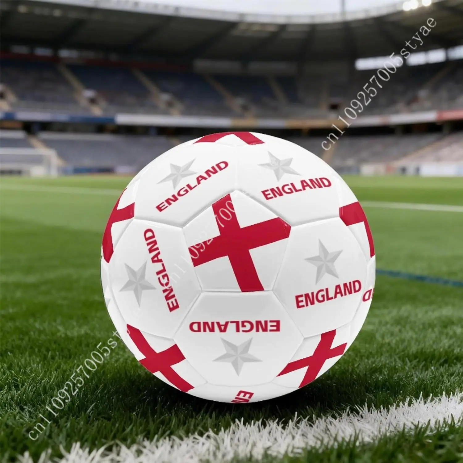 England Flag Soccer Ball Leather Football Lightweight Sport Equipment Durable Soccer Balls for Indoor Outdoor Match Training