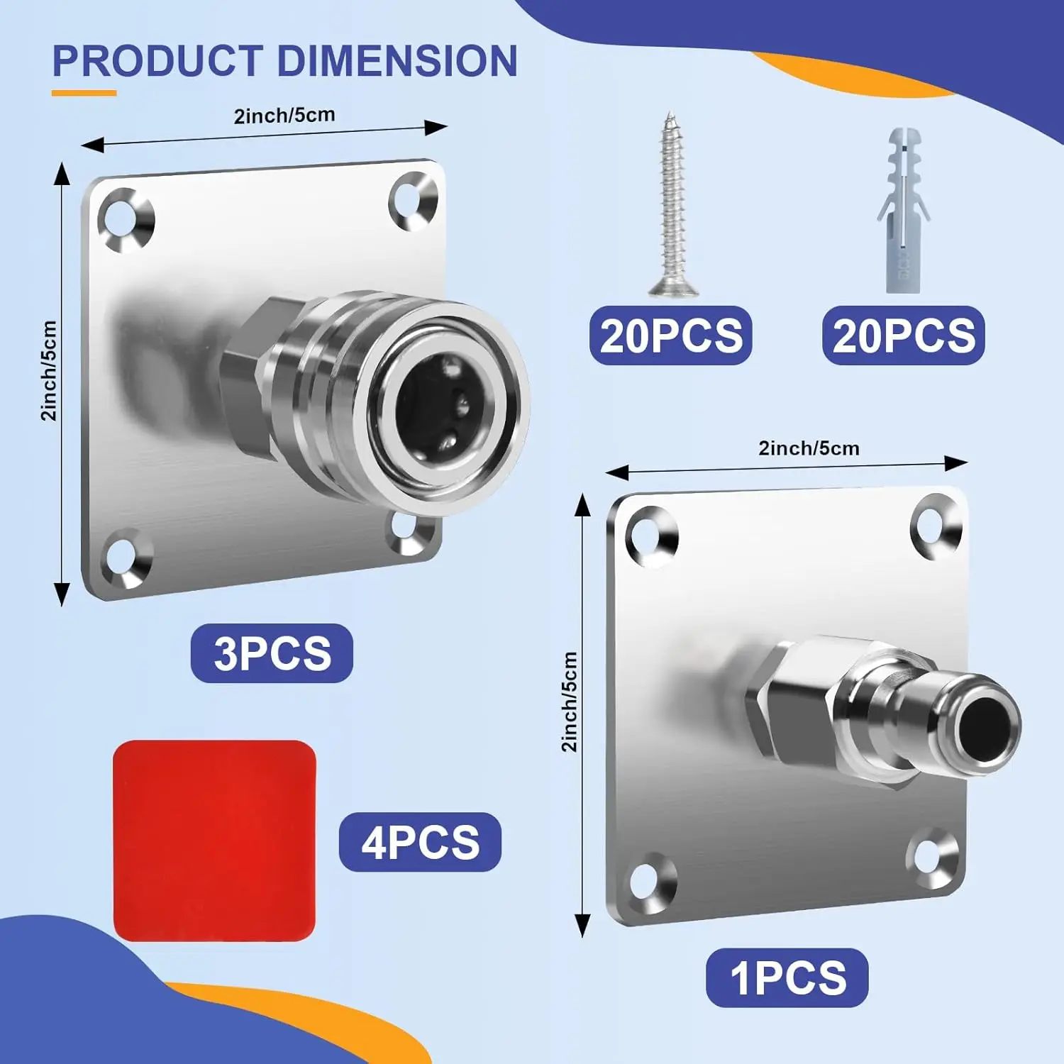 Schuimkanonhouder, 1/4' Quick Connect roestvrijstalen hogedrukreiniger mondstukmontage