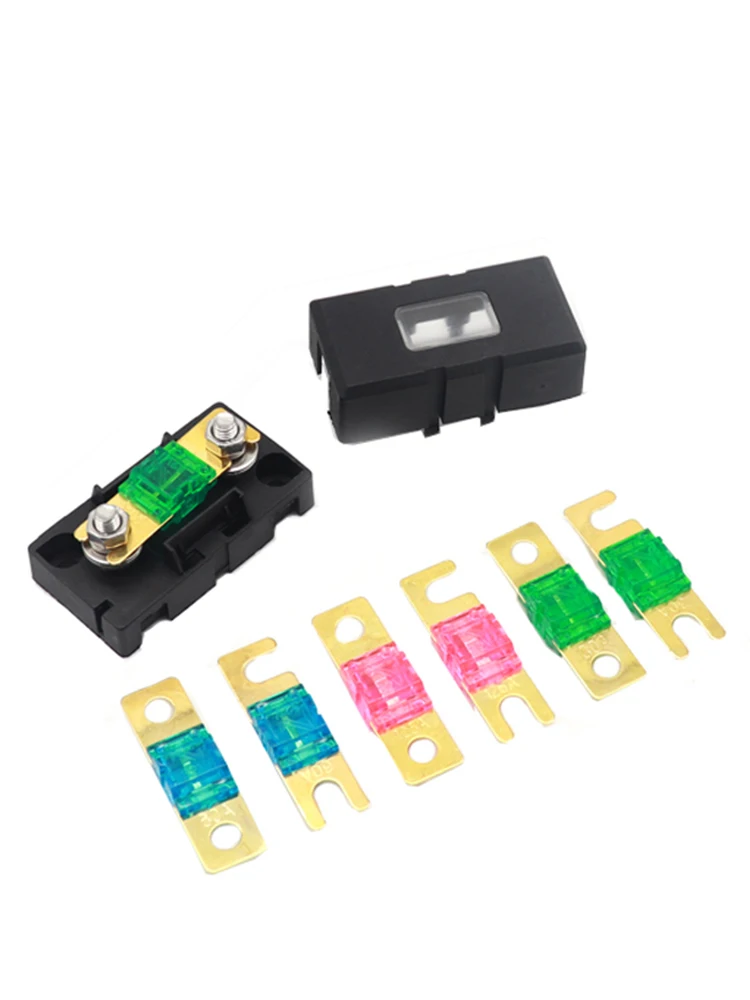 【1Set】ANS ANL trumpet Fork Plug Fuse 20A 30A 40A 50A 60A 70A 80A 100A-200A Bolt fixed insurance film ANS-8 Safety plate base