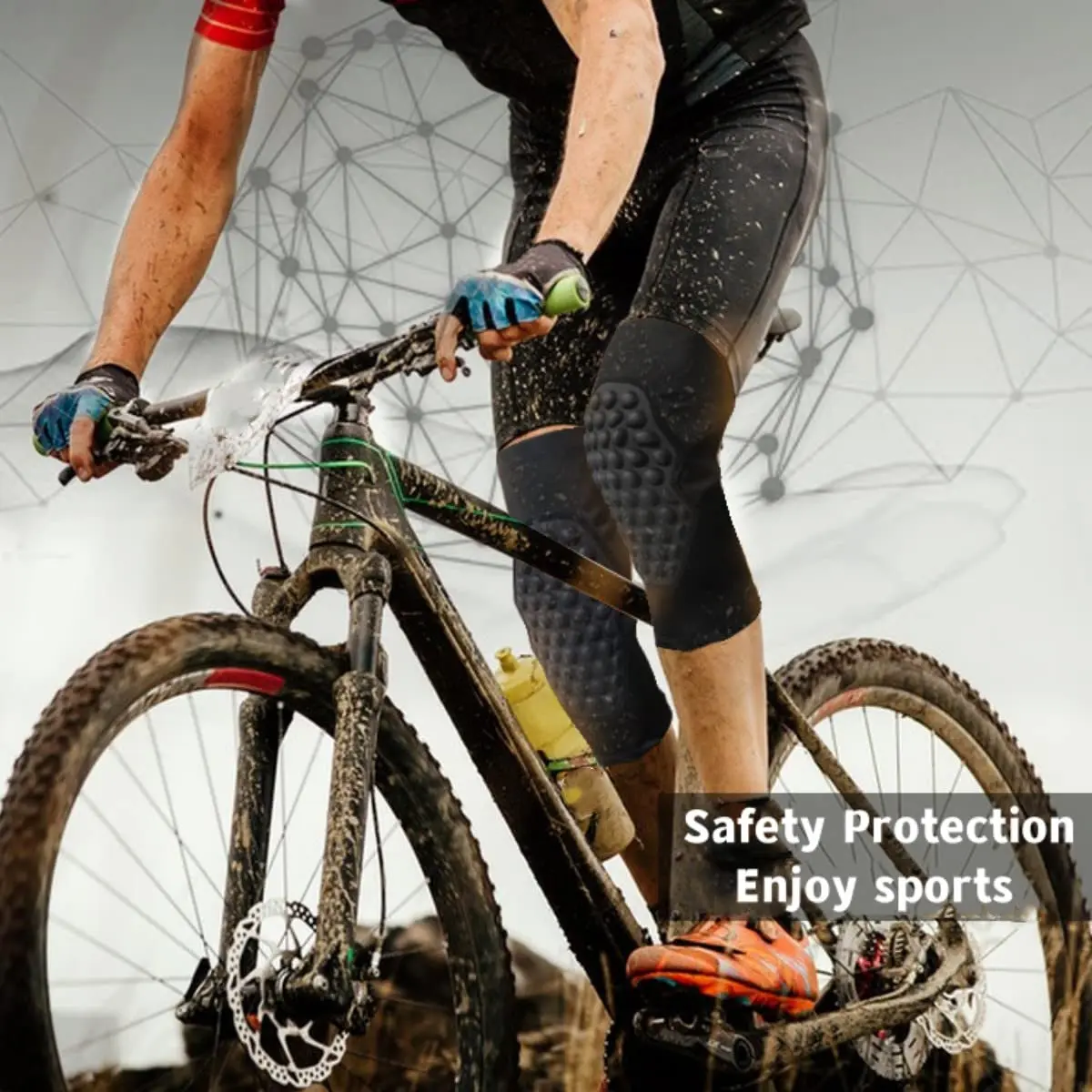 Compression Knee Sleeves with Protection Pads for Ski Skate, Baseball, Snowboard, 1 Pair (Black M)