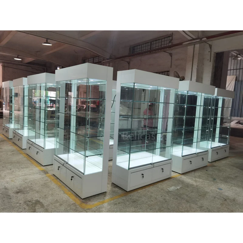 (customized)Modern Custom Smoke Shop Cabinet High End Store Display Counter Jewelry Glass Showcase