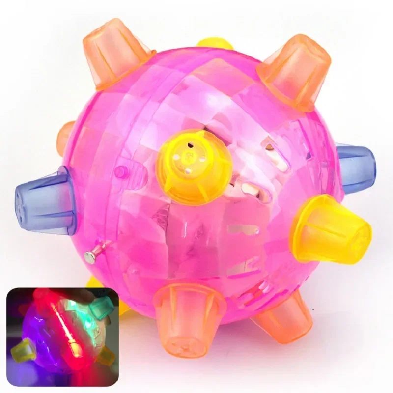 Interactive Flashing Music Dance Ball Toys for Pets - Exciting Jumping Ball for Dog and Puppy Boredom Relief - Random Color