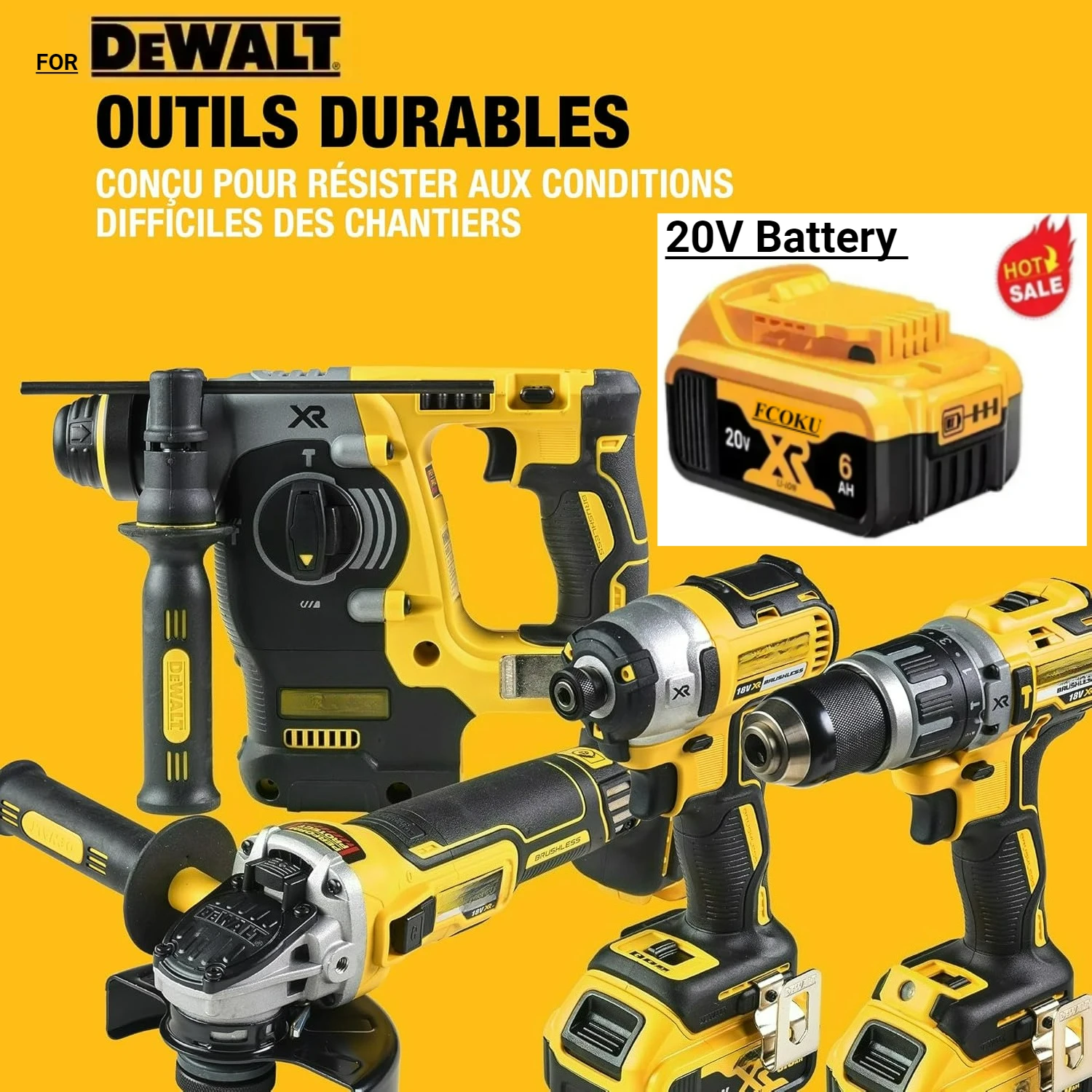 

For Dewalt 20V tool ,For Dewalt DCF887 Electric Impact Drill,DCG405 ANGLE GRINDER,DCD796 Impact Drill,For Dewalt 20V Battery