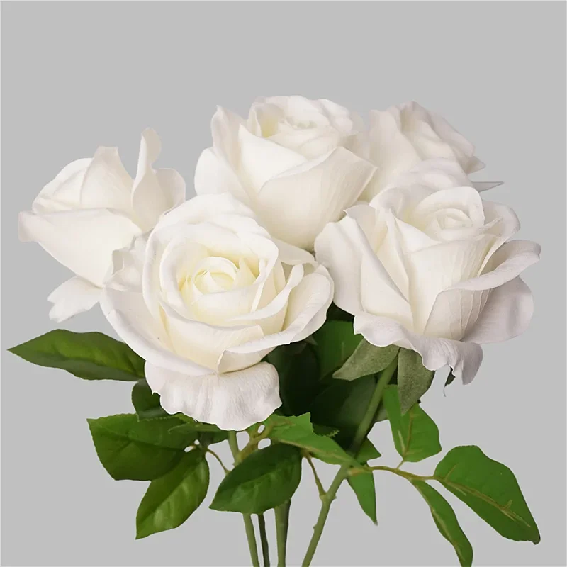 

5Pc/lot Artificial Moisturizing Rose Real Touch Flowers Bridal Bouquet Wedding Decor Rose Home Decoration Ornaments Party Floral