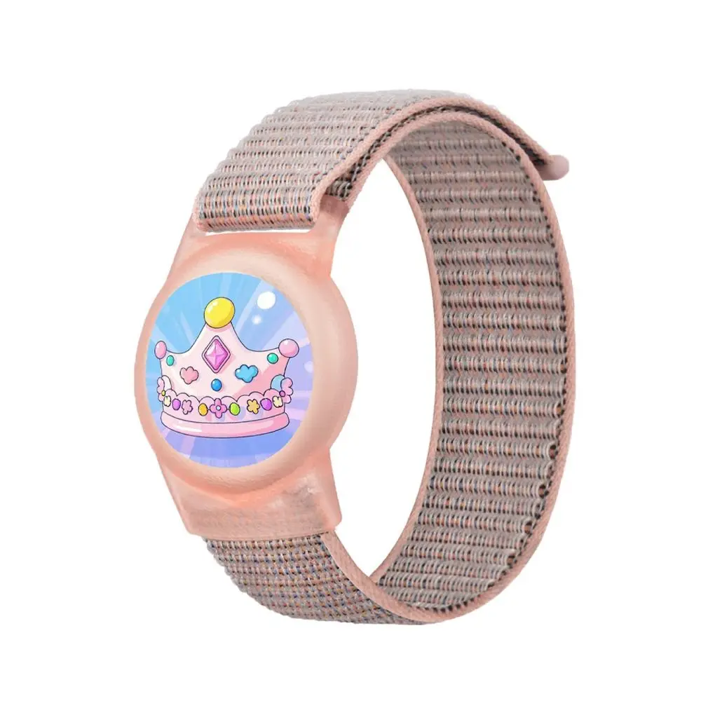 TPU Cartoon Case Nylon Strap Waterproof Replacement Bracelet Adjustable Unisex Wristband for Apple AirTag Tracker Accessories