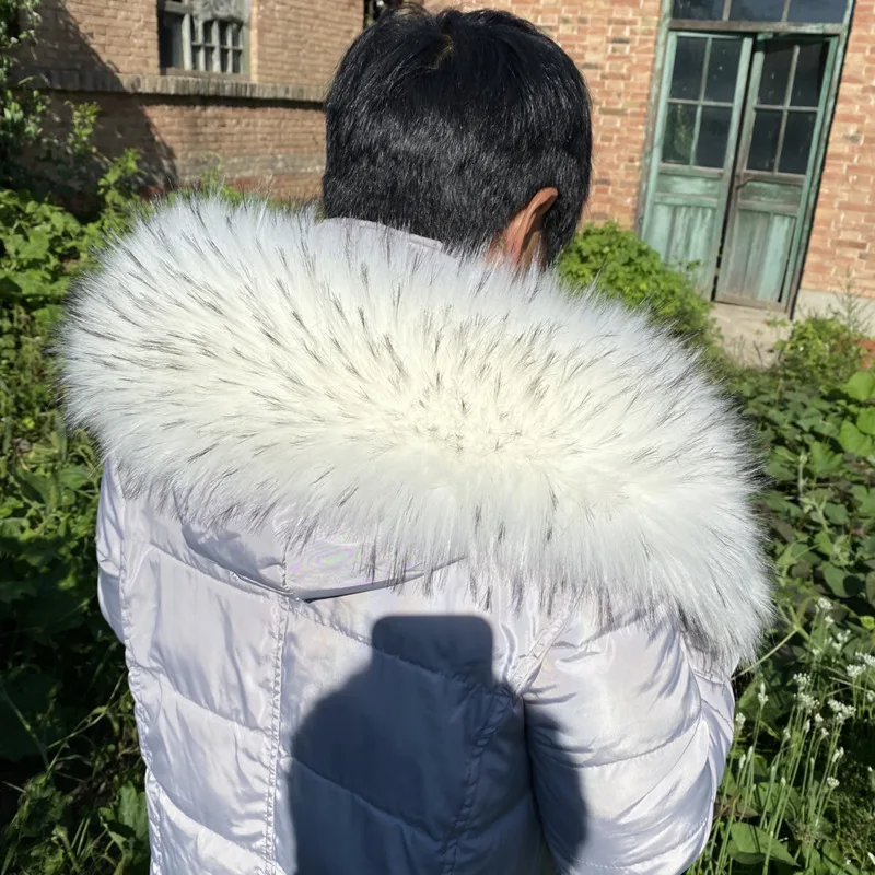 

Winter Faux Raccoon Fur Scarf Thickened Fur Collar Female Neck Collar Wraps Decor Fashion Furry Fur Collar For Winter Coat Hood