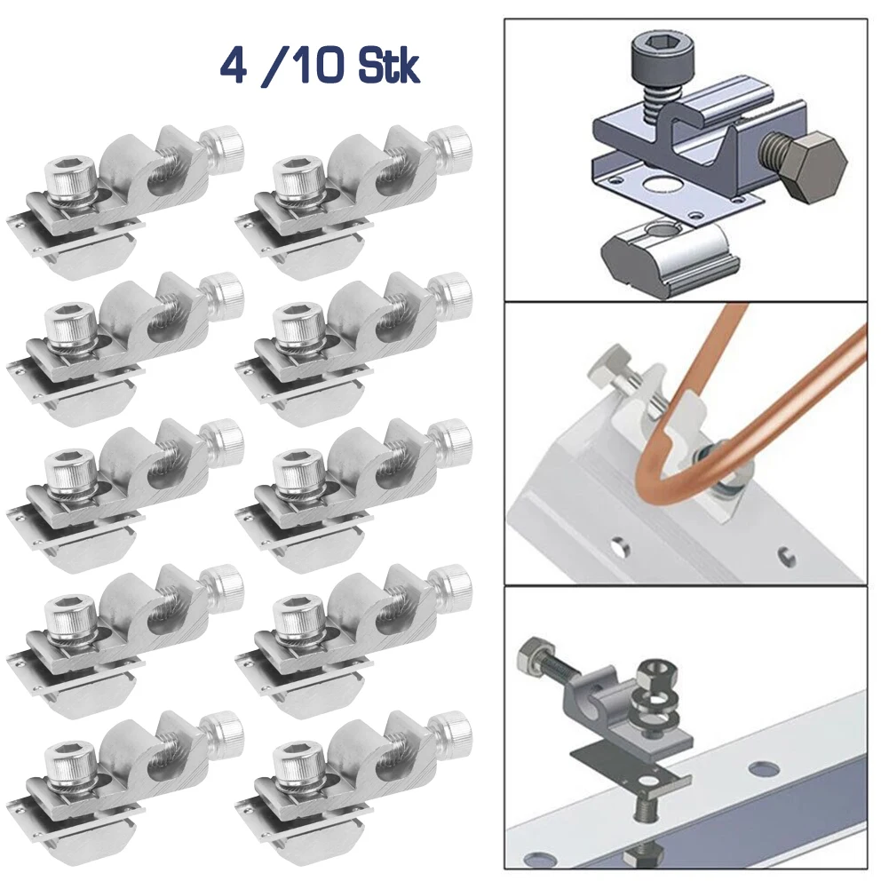 

Solar Panel Mounted Grounding Clip Solar PV Mounting System Ground Lug Standard Grounding Clip Buckle Terminal Bracket