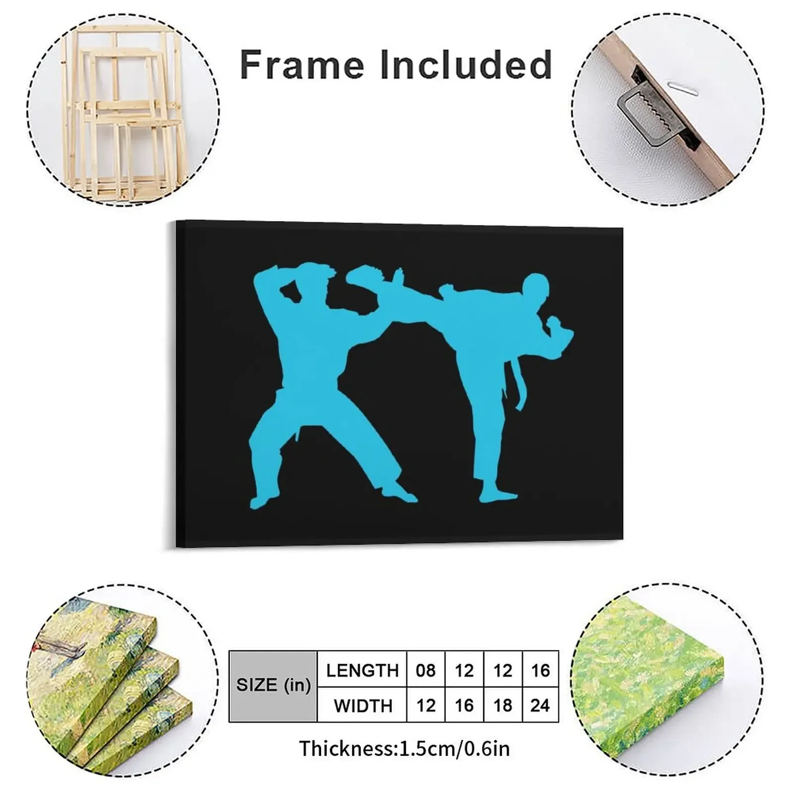 Karate 6 Canvas Painting Poster Print Mural Garage Garage Garage Framed Wall Paintings