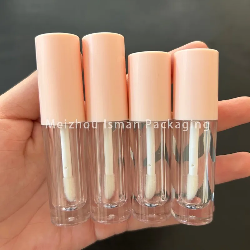 

50Pcs Nude Pink Round Mini Fat Empty Lip Tint Bottle Lip Gloss Containers Clear Lipgloss Tubes And Packaging 3ml