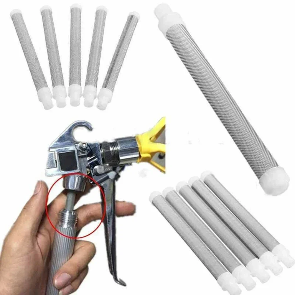 ü 5/10pcs 50-Mesh Airless Spray Filter Stainless Steel Paint Spraygun Filter White Clogging For Różne Models Machine Accessories