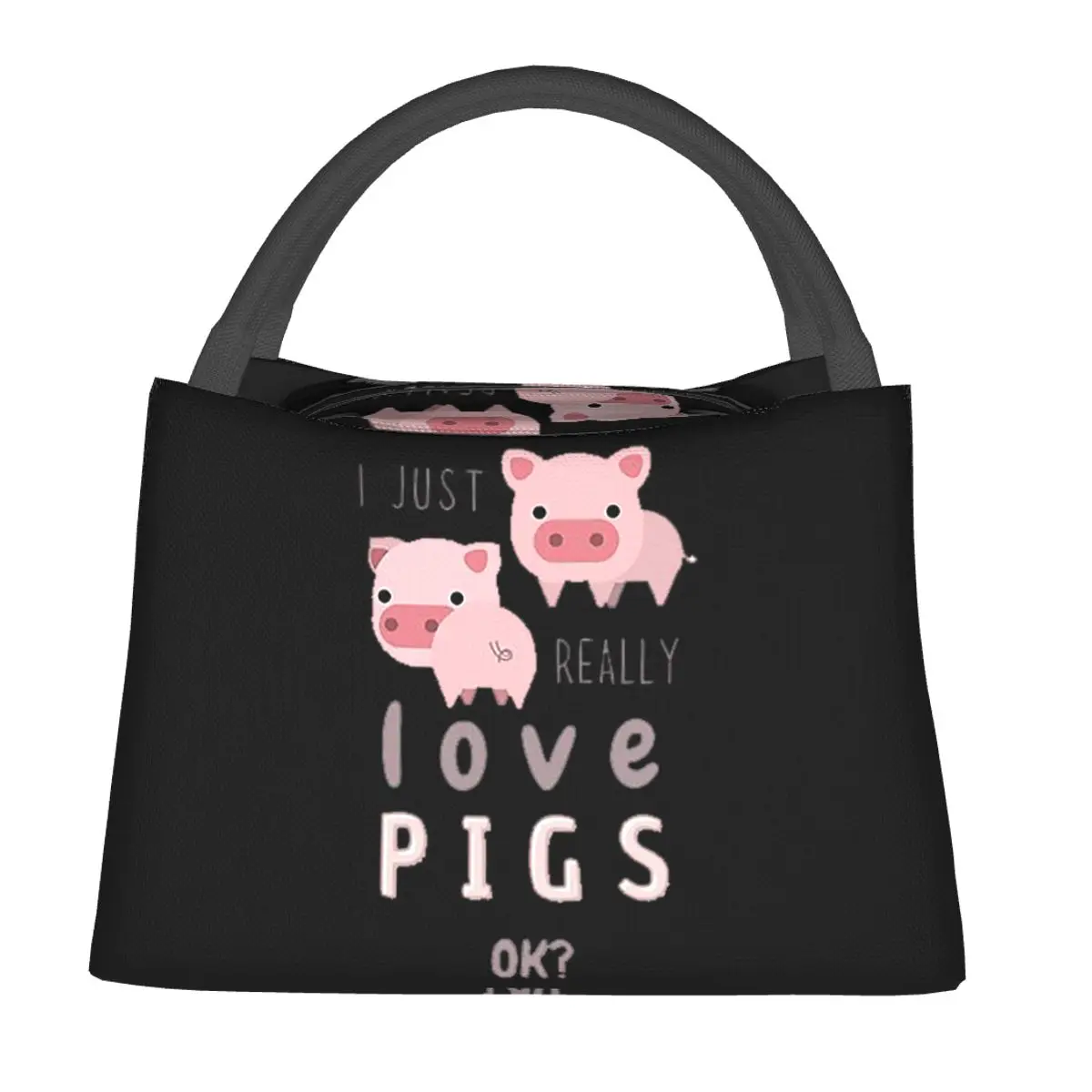 Funny Pigs For Pig Lovers Insulated Lunch Bag for Women Kids Portable Food Boxes Thermal Lunch Box Tote