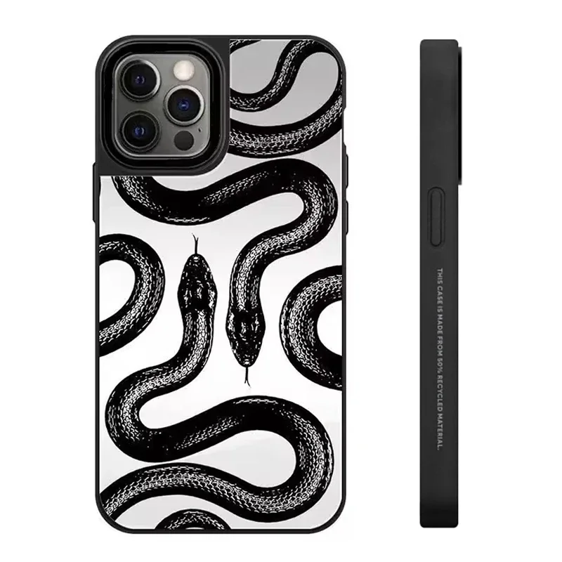 

Snake Mirror Magnetic iPhone 11 12 13 14 15 Pro Max Protective Case