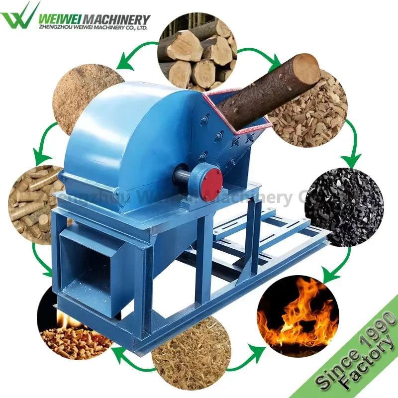 WeiWei Machine Mushroom Wood Grinder Pulverizer Tree Crusher Logs Powder Chip burner Wood Chipper Pto Factory Price CE