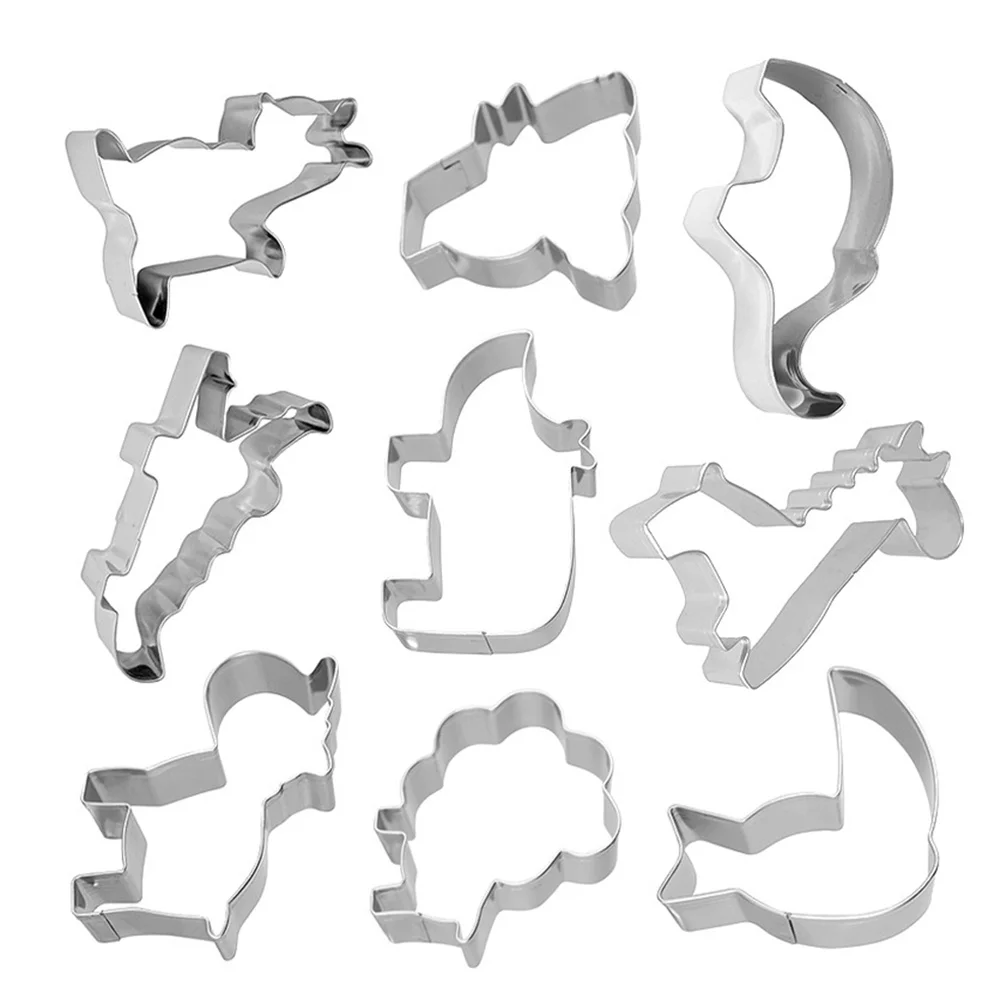 

9Pcs Stainless Steel Cookie Mold Kit Animal Shape Biscuit Cutter Reusable Non-Stick Baking Tools for Birthday Christmas Dessert