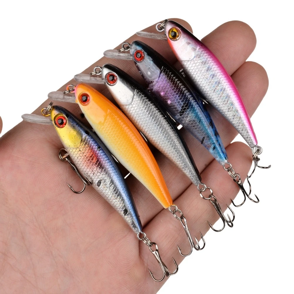 1Pcs Minnow Fishing Lures 55mm 4.2g 3D Eyes Crankbait wobbler Artificial Plastic Hard Bait Fishing Tackle