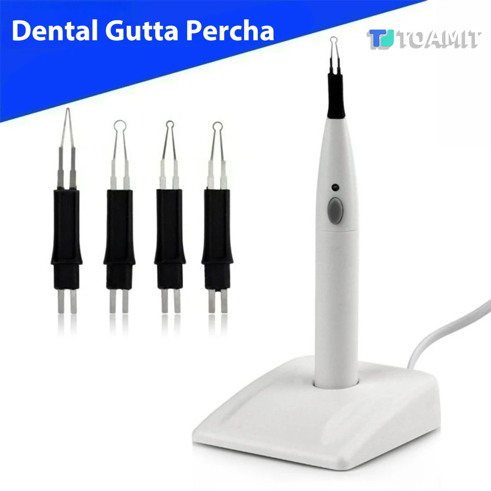 

Dental Gutta Percha Point Cutter Equipment with 4 Tips Tooth Gum Endo Obturation System Hemostatic Heated Pen Gingival Oral Tool